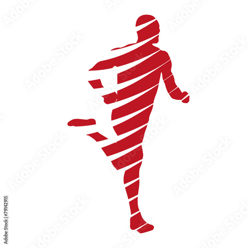 Red abstract running man