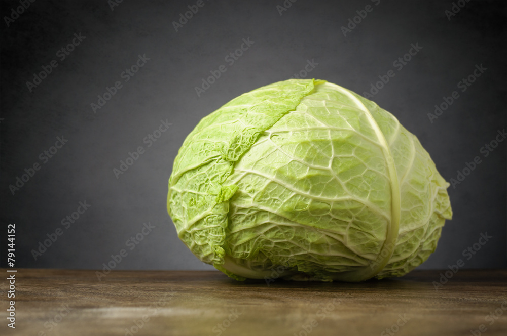 Fototapeta premium Cabbage on wooden table