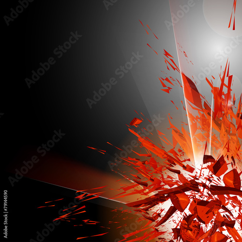 abstract explosion in night, easy editable