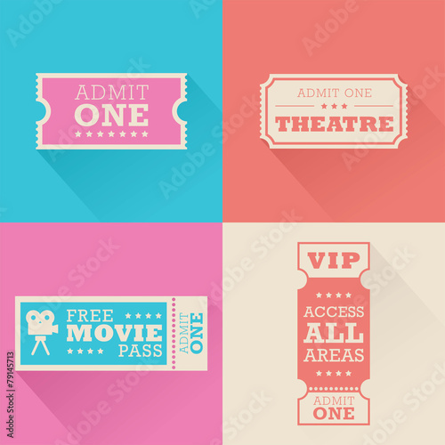 A set of movie themed tickets