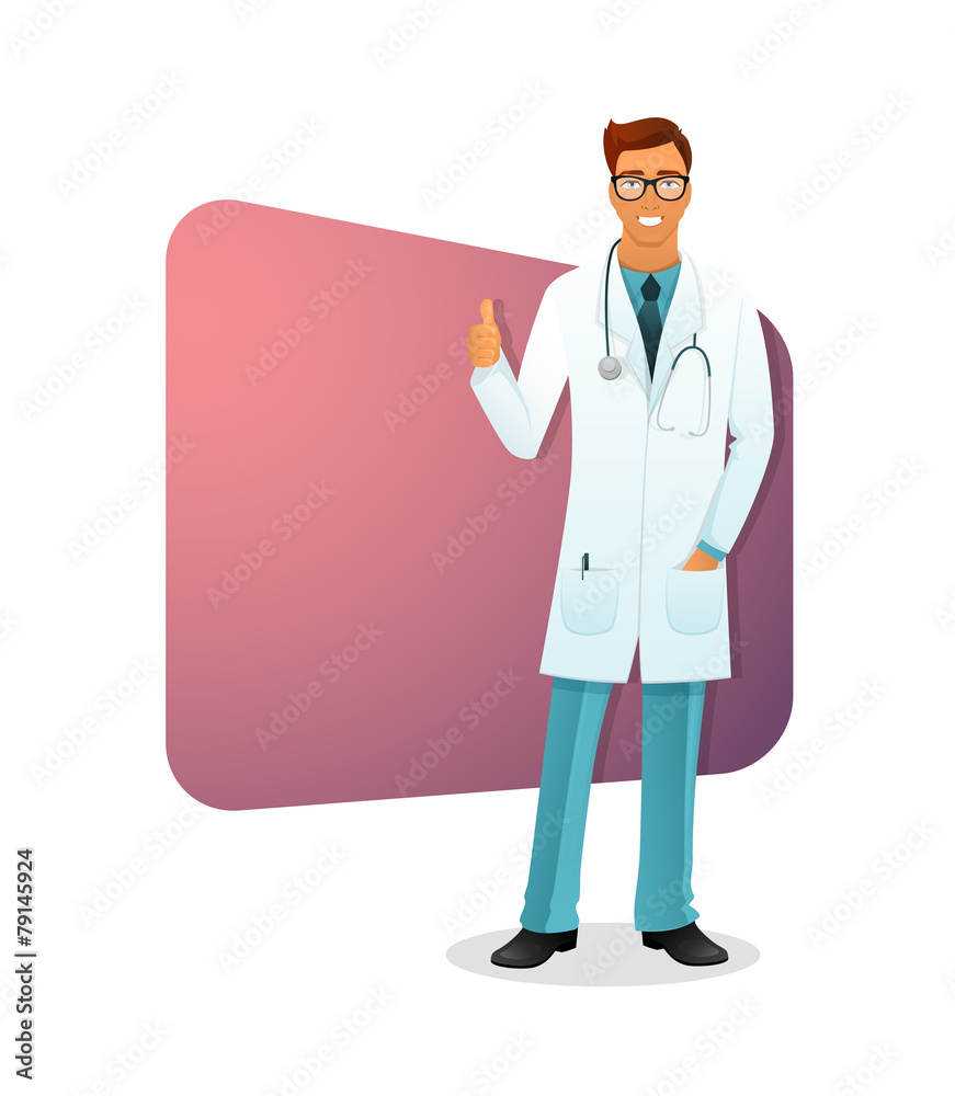 Vector illustration of Doctor character man image Vector illustration of Doctor character man image