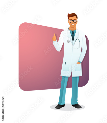 Vector illustration of Doctor character man image