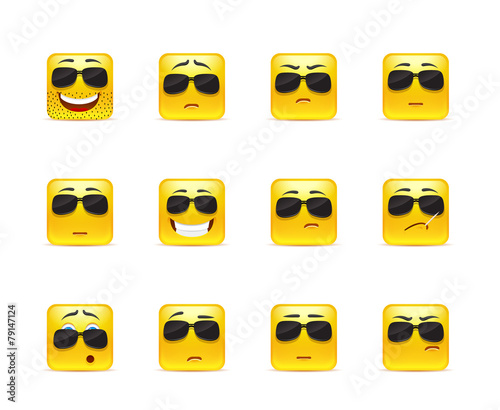 Set inspirational bearded smilies