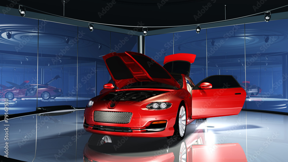 Naklejka premium Sportwagen im Showroom