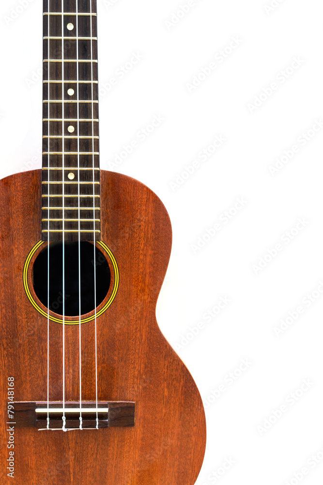 ukulele on white background