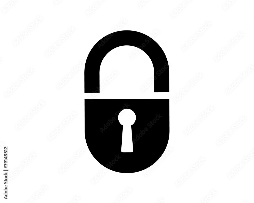 simple flat illustration of black padlock simple flat illustration of black padlock