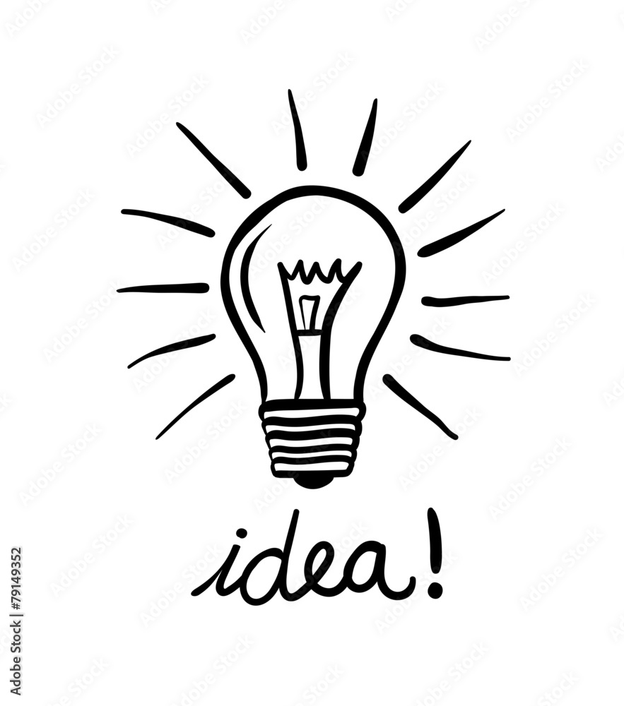 Light bulb vector with idea text Light bulb vector with idea text