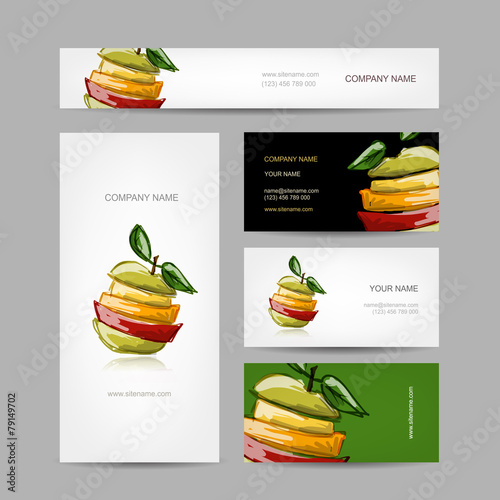 Business cards design, slices of fruits