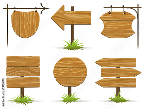 Wooden pointers and signs