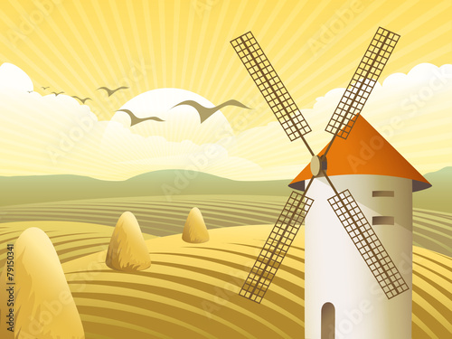Vector rural landscape