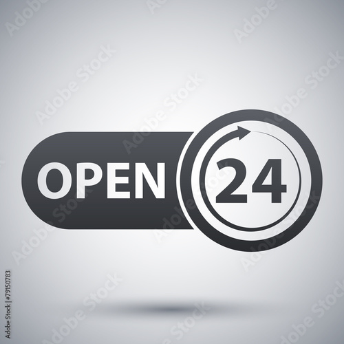 Vector open 24 hours icon