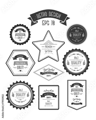Retro style quality stamps vector