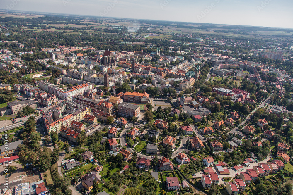Obraz premium aerial view of Nysa city