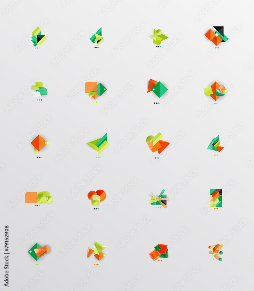 Modern abstract geometric info banner set Modern abstract geometric info banner set