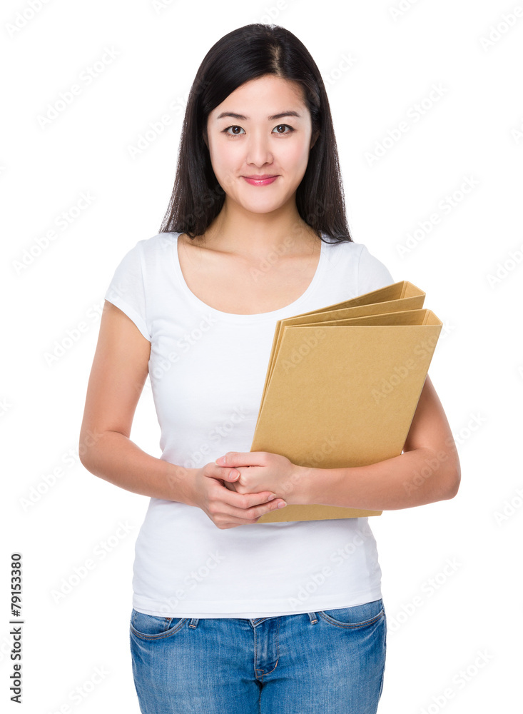 Woman hold with folder Woman hold with folder