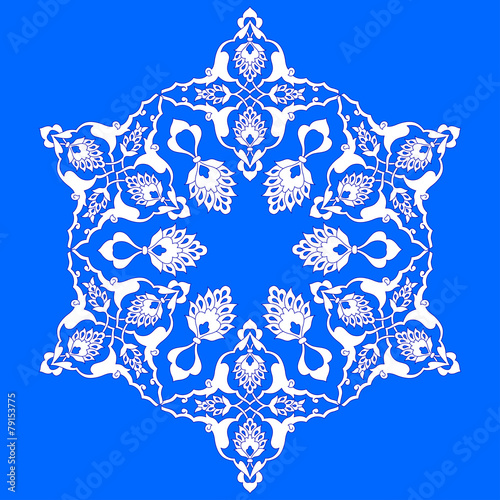 blue artistic ottoman pattern series seventy two