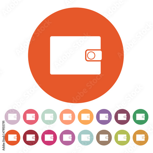 The wallet icon. Purse symbol. Flat