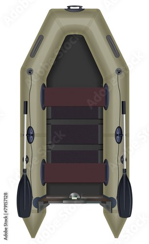 Inflatable boat top view vector