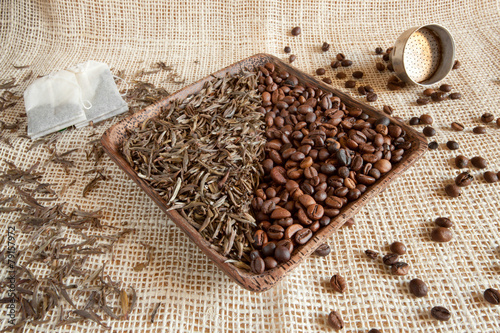 dried tea leaves and roasted coffee beans: theine vs caffeine