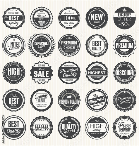 Premium, quality retro vintage labels collection