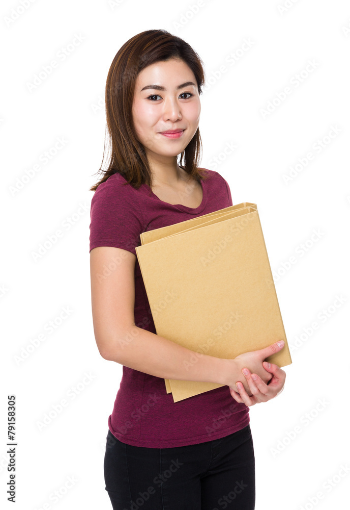 Woman hold with folder Woman hold with folder