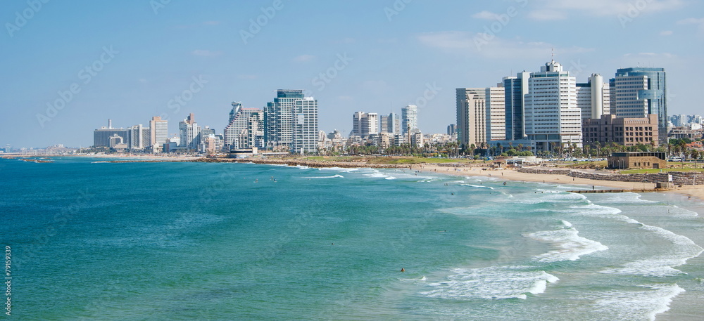 Obraz premium Promenade and beach in Tel Aviv