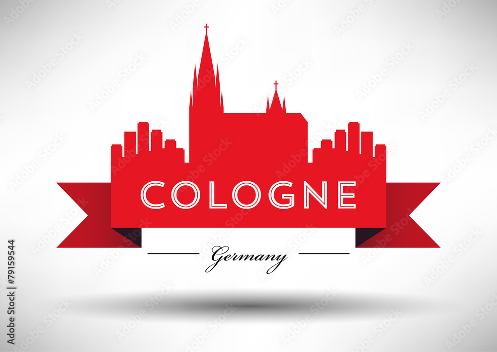 Cologne Skyline with Typographic Design Cologne Skyline with Typographic Design