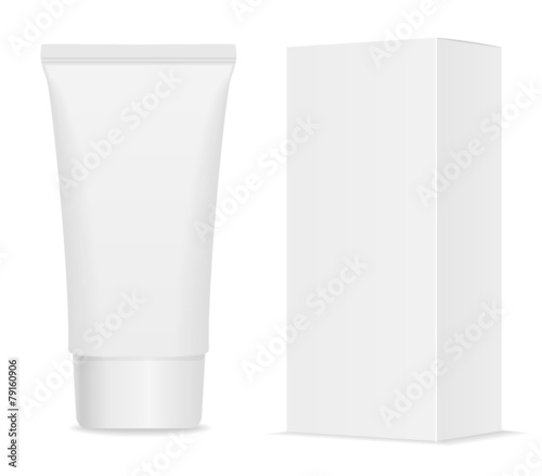 Cream tube and packaging. Place for your text.