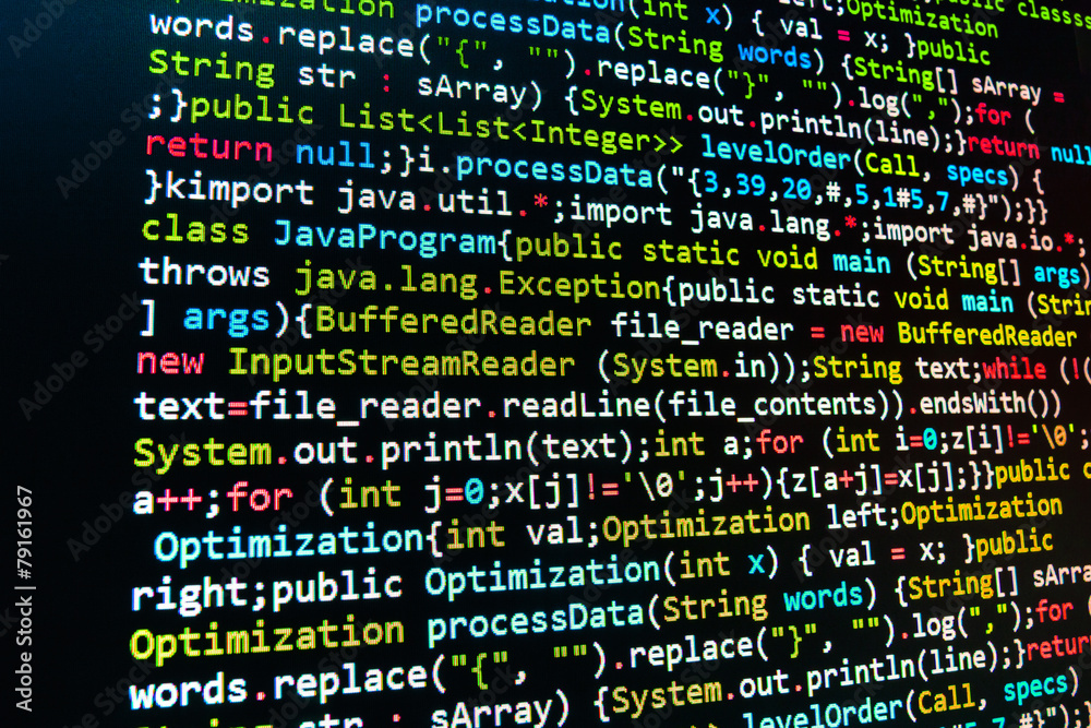 Programming code script abstract screen of software developer. Stock ...