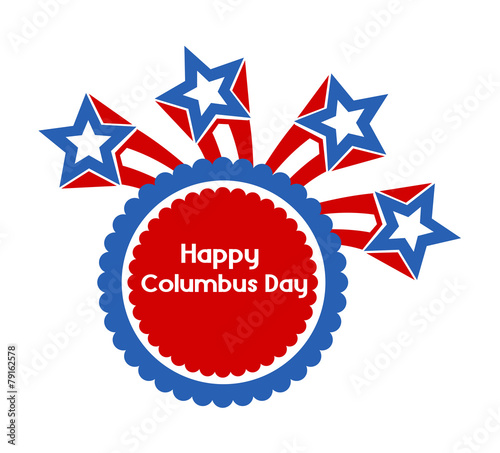 Retro Stars Columbus Day Banner