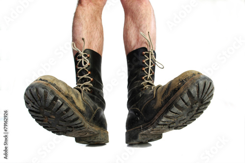 old boots with legs 