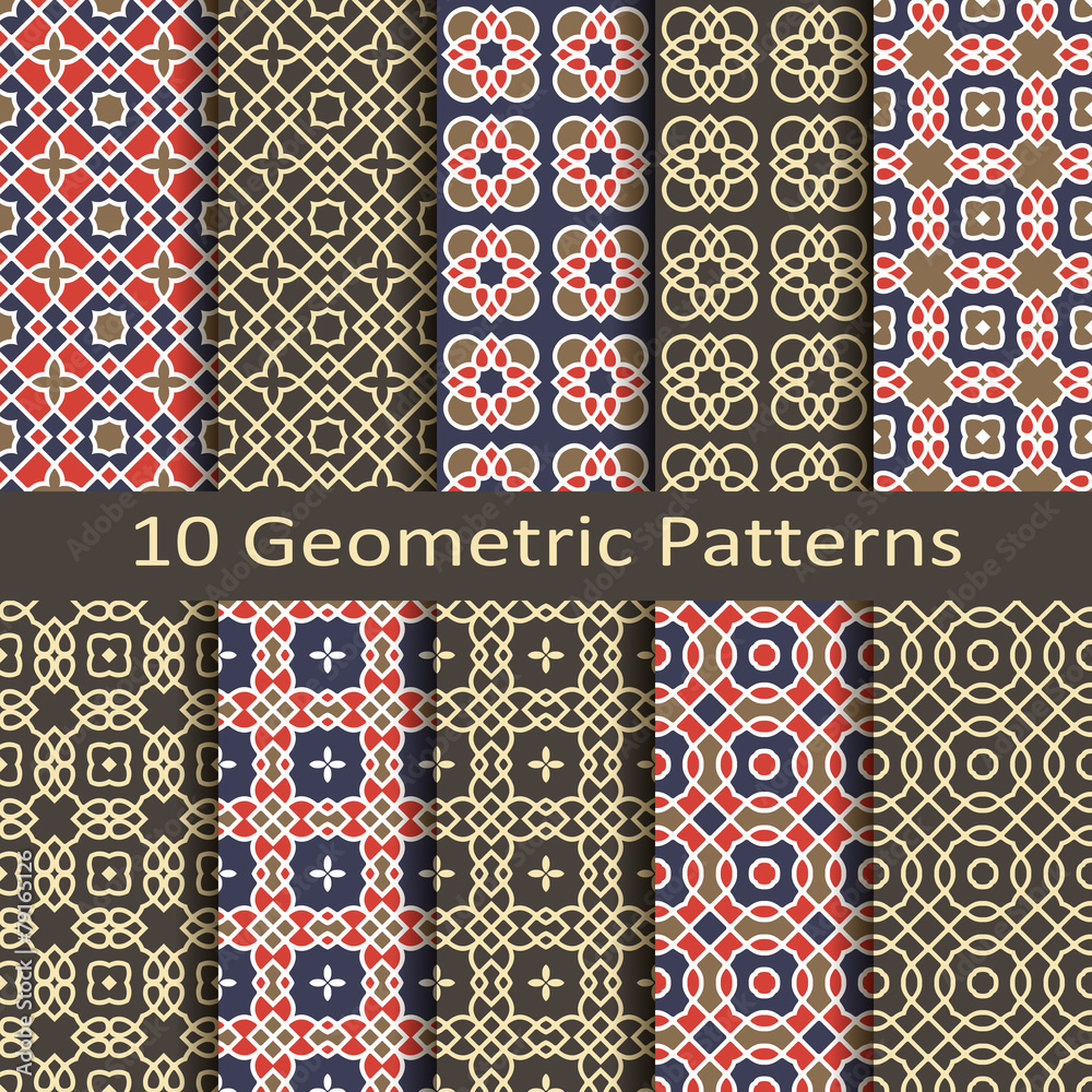 set of ten geometric patterns set of ten geometric patterns