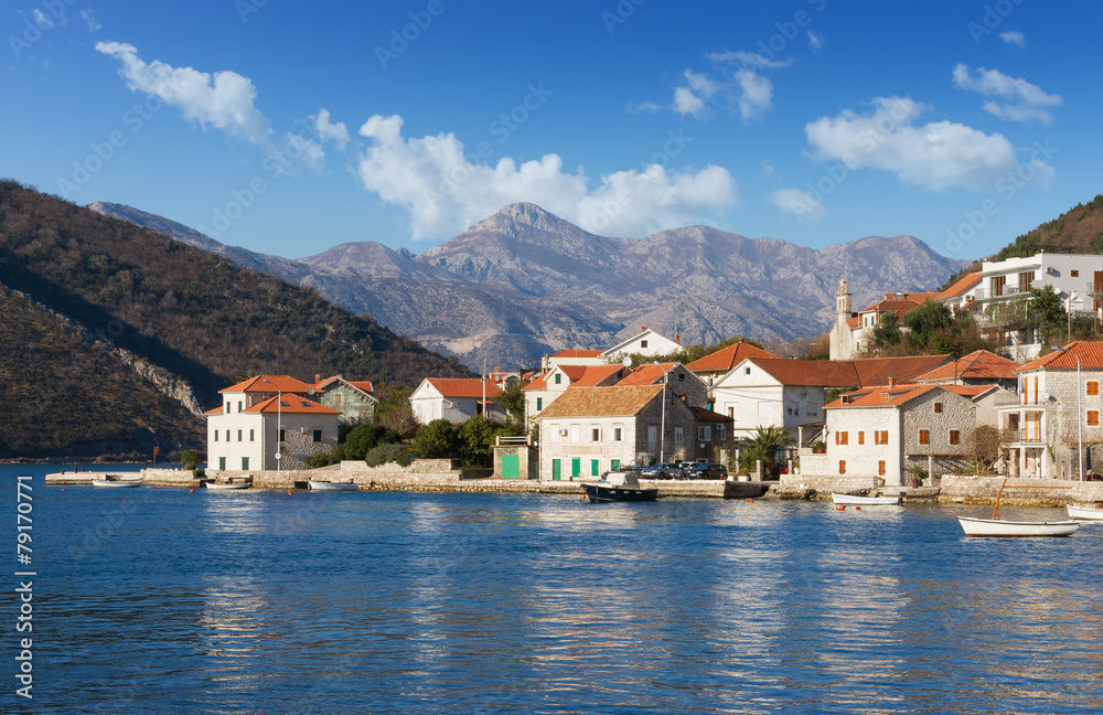 Lepetane village. Bay of Kotor, Montenegro