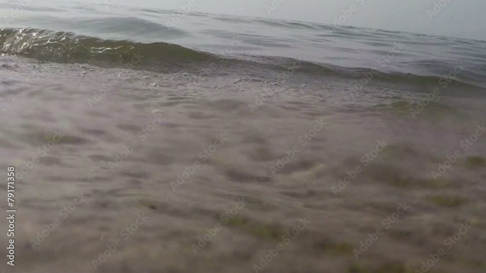 Waves on a sand beach Lake Michigan waterfront