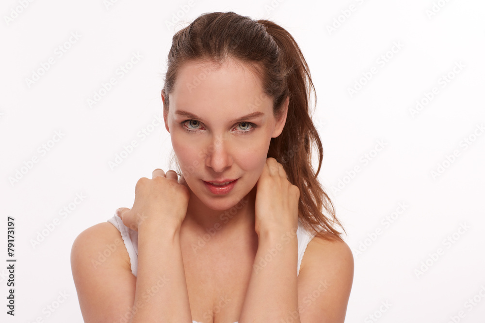 Portait einer jungen huebschen Frau Portait einer jungen huebschen Frau