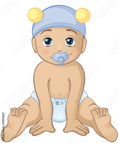 freches Baby mit Bärchenmütze