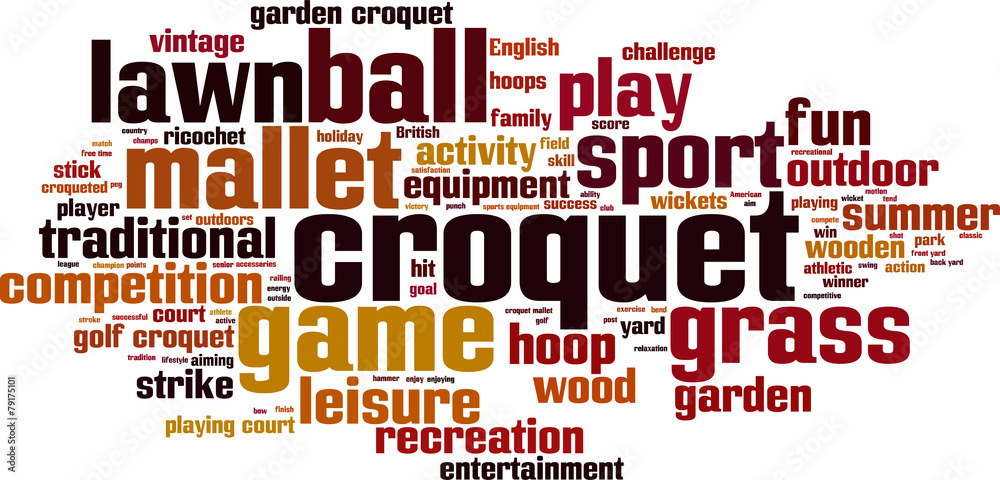 Croquet word cloud concept. Vector illustration