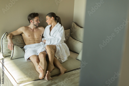 Young couple on the bed