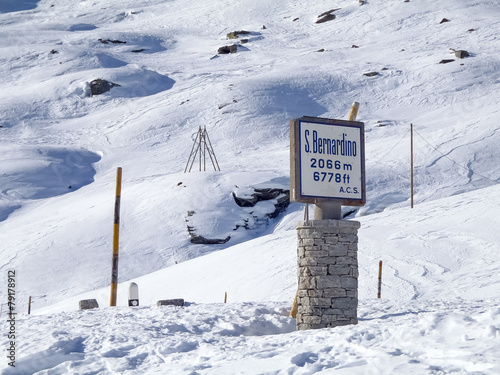 Guidepost of Alpine pass