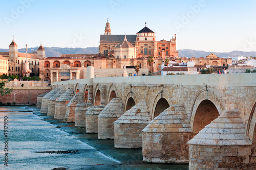 Roman Bridge and Guadalquivir river, Great Mosque, Cordoba, Spai