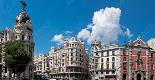 Crossing Calle de Alcala and Gran Via in Madrid