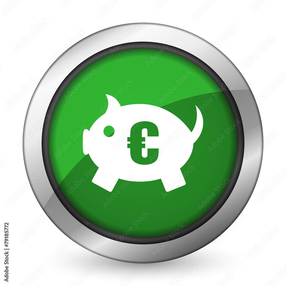 piggy bank green icon
