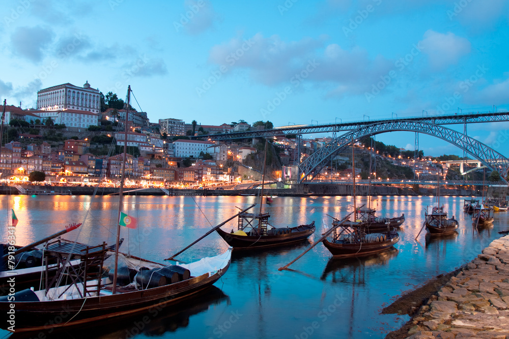 Rabelo boats in Porto, Portugal