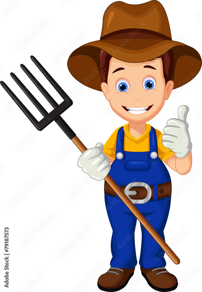 Cartoon farmer Stock Vector | Adobe Stock