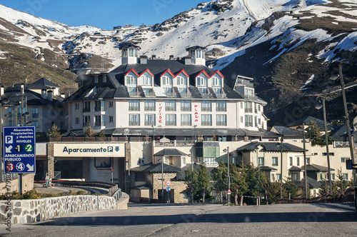 Sierra Nevada, Granada, Spain - May 5, 2014. The ski resort of S photo