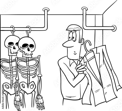 skeletons in the closet cartoon