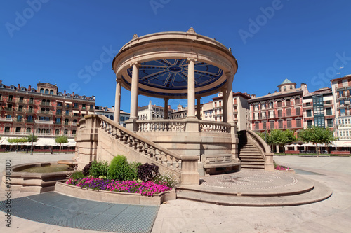 Gazebo on Square Castillo Pamplona, Navarra, Spain