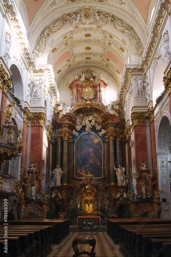Interior of the Church of St. Ignatius in Prague