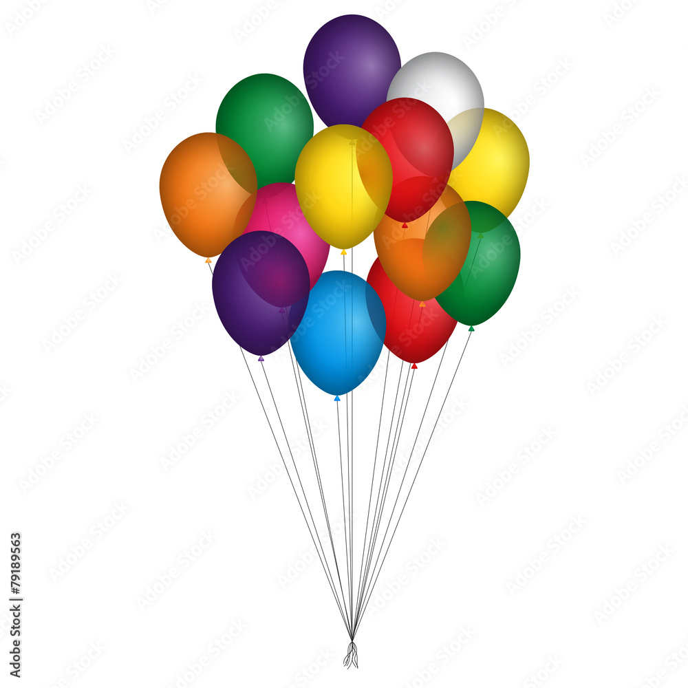 Palloncini colorati legati insieme Stock Vector