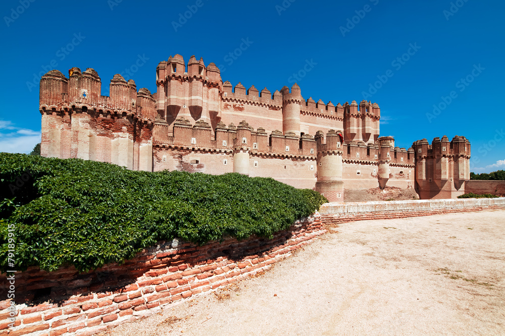 View of Coca Castle, province of Segovia, central Spain